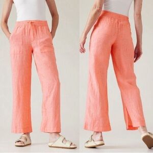 Athleta Retreat Linen Wide Leg Pant Size 2 Sunset Glow